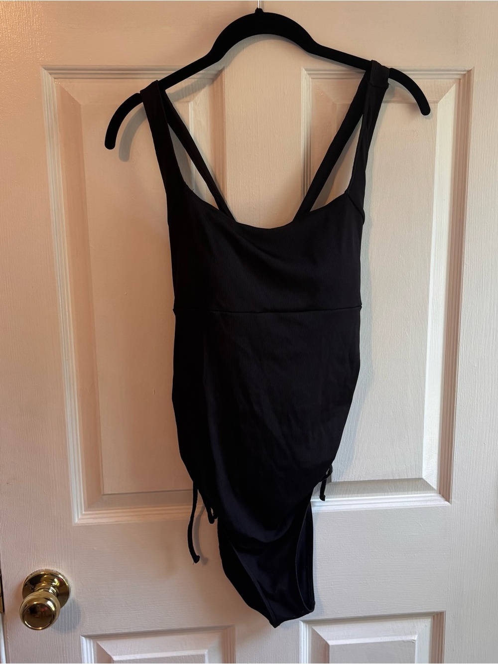 Summersalt Maternity Cinched Current One-Piece Swimsuit Size 8 Black Ribbed - Picture 2 of 8